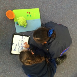 Students beginning to use the count back strategy. 